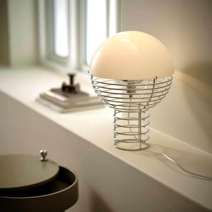 Wire table lamp Ø30 cm, Chrome-white Verpan