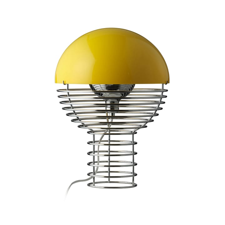Wire table lamp Ø30 cm, Chrome-yellow Verpan