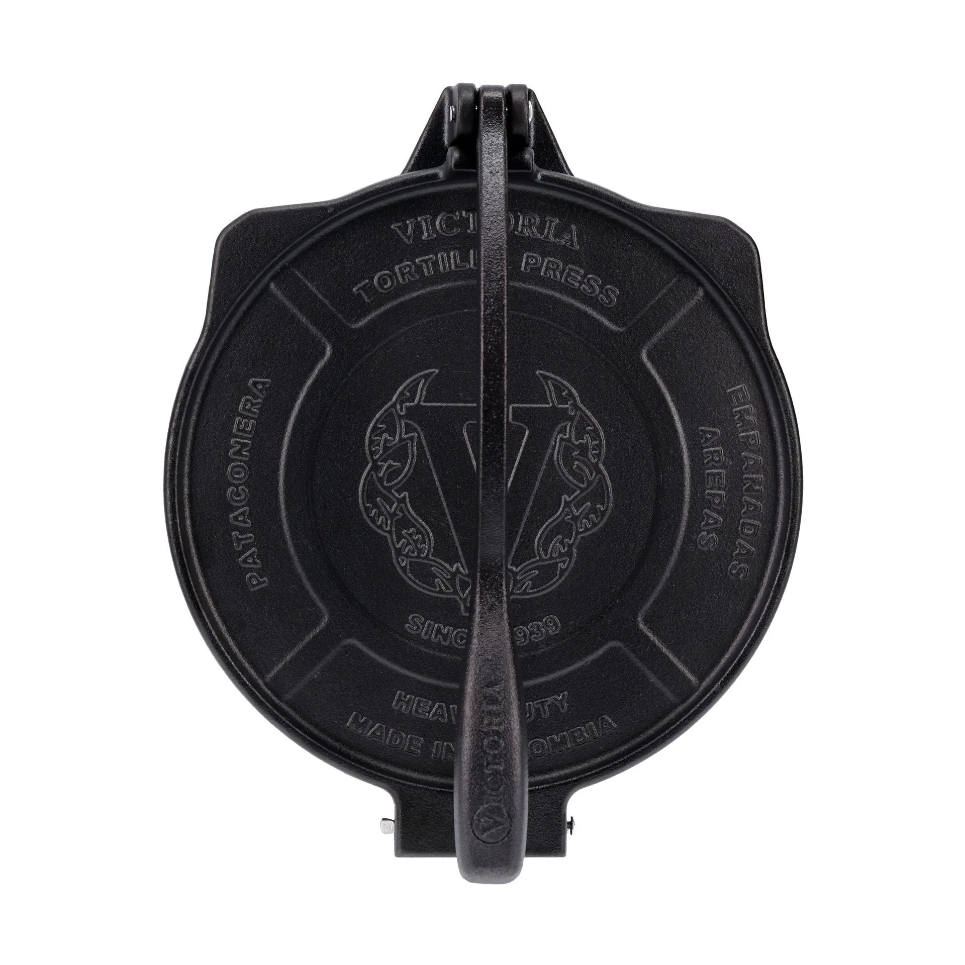 Heavy duty tortilla press Ø25 cm, Black, cast iron Victoria