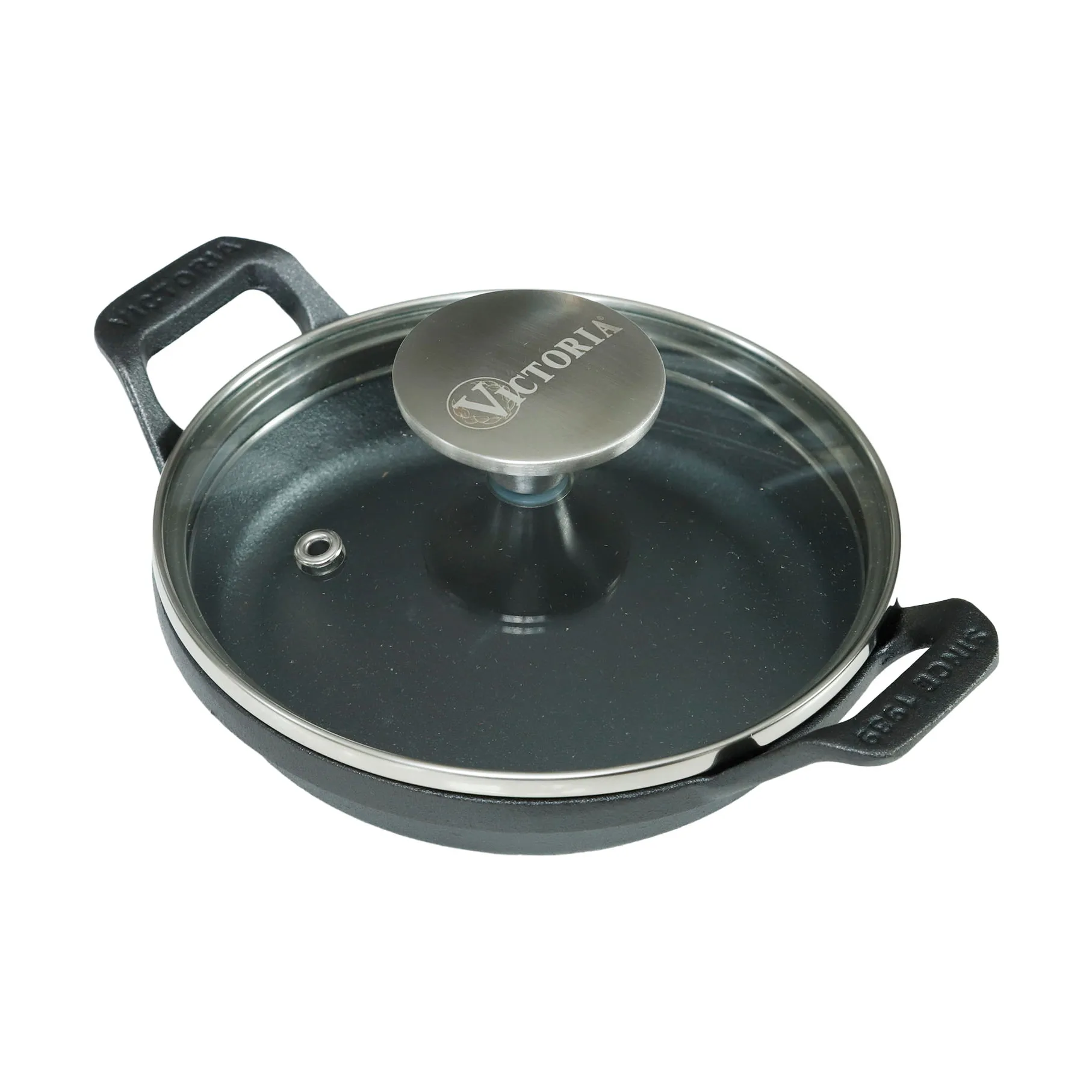 Mini round casserole with glass lid enamelled cast iron, Ø14 cm Victoria