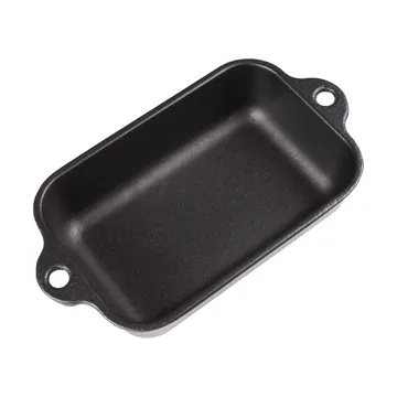 Oven dish cast iron enameled 12x18 cm - Black - Victoria