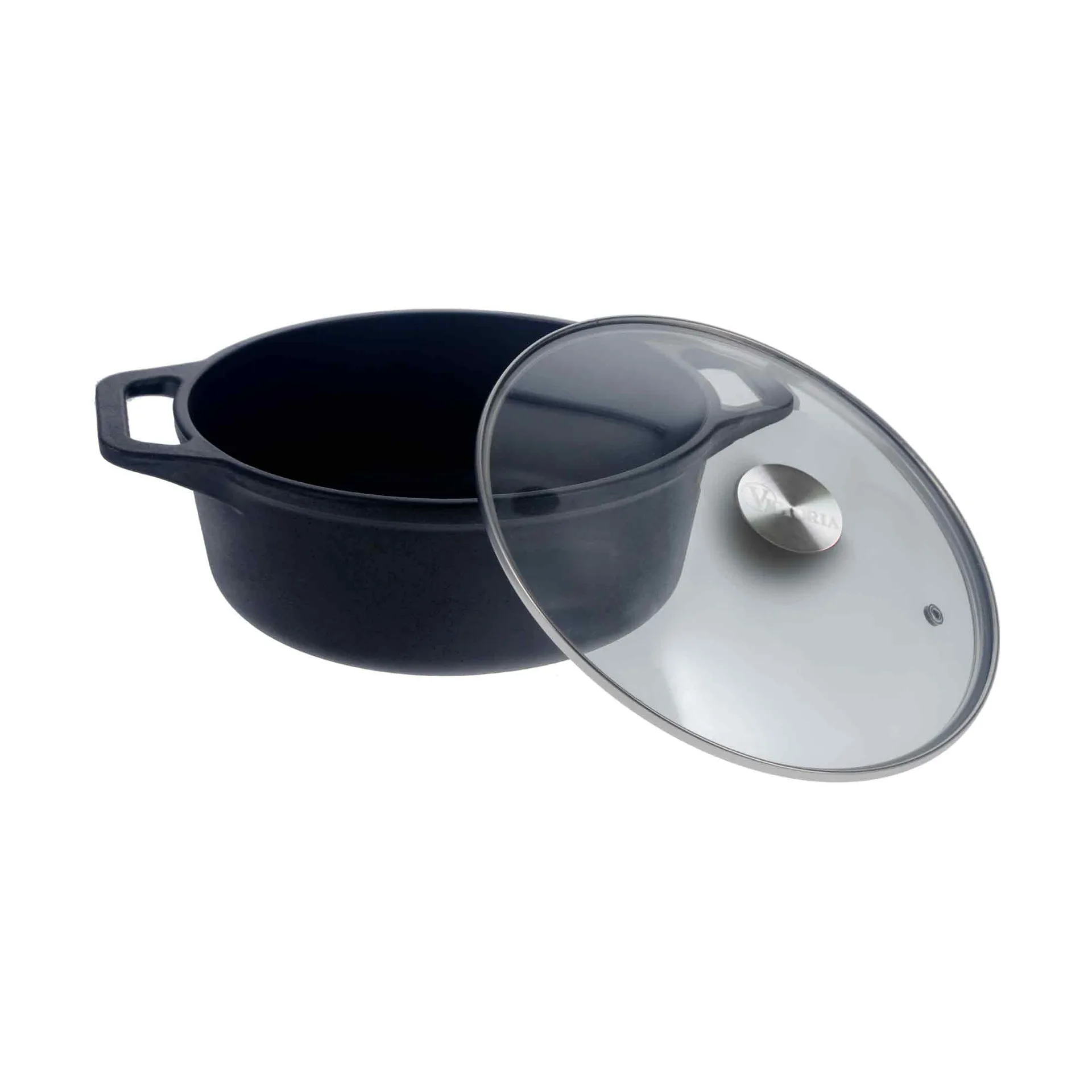 Victoria cast iron casserole with glass lid, enamelled, 3.8 l Victoria
