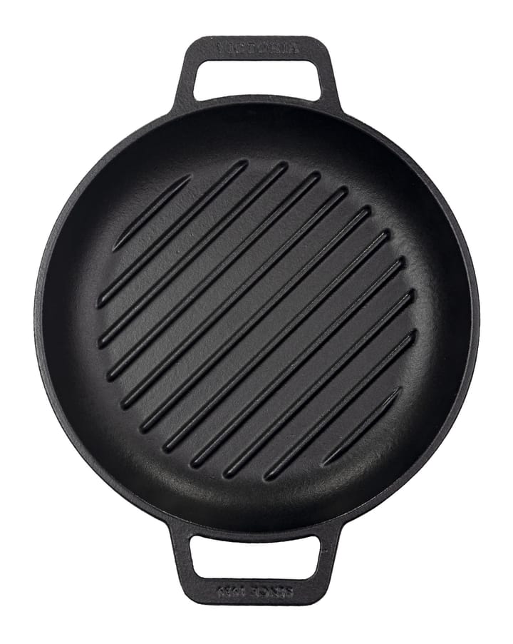 Victoria cast iron grill pan Ø25 cm, Black Victoria