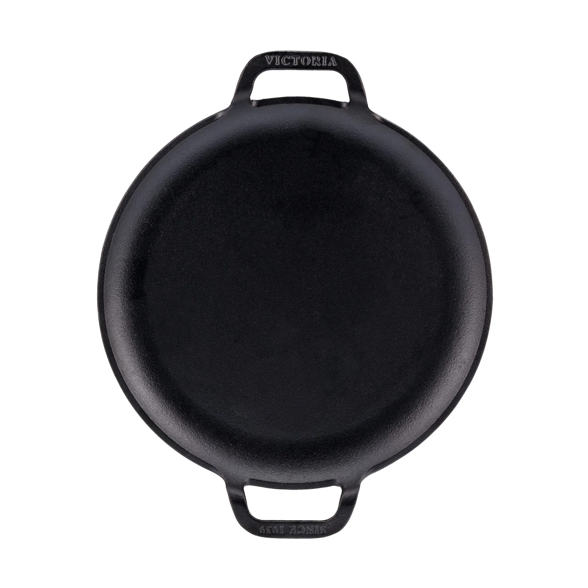 Victoria Comal frying pan two handles pre-seasoned, Ø25 cm → Ø25 cm Victoria