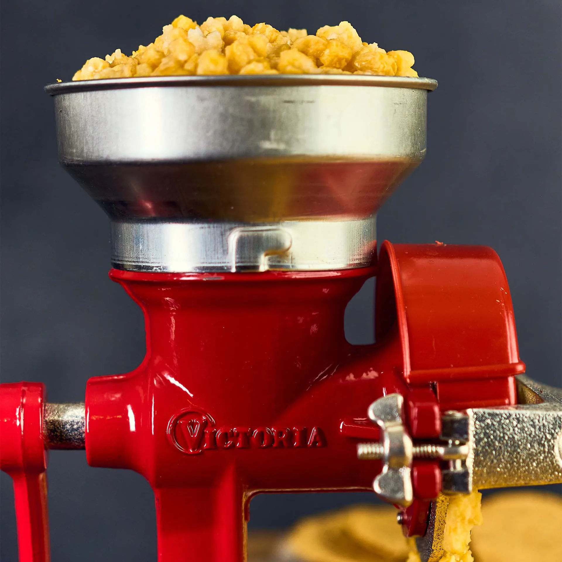 Victoria traditional flour and grain mill low, Red Victoria