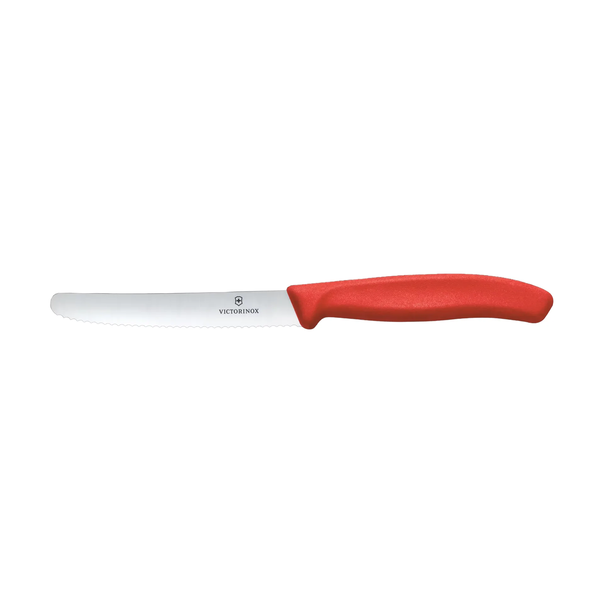 Swiss Classic serrated sausage/tomato knife 11 cm, Red Victorinox