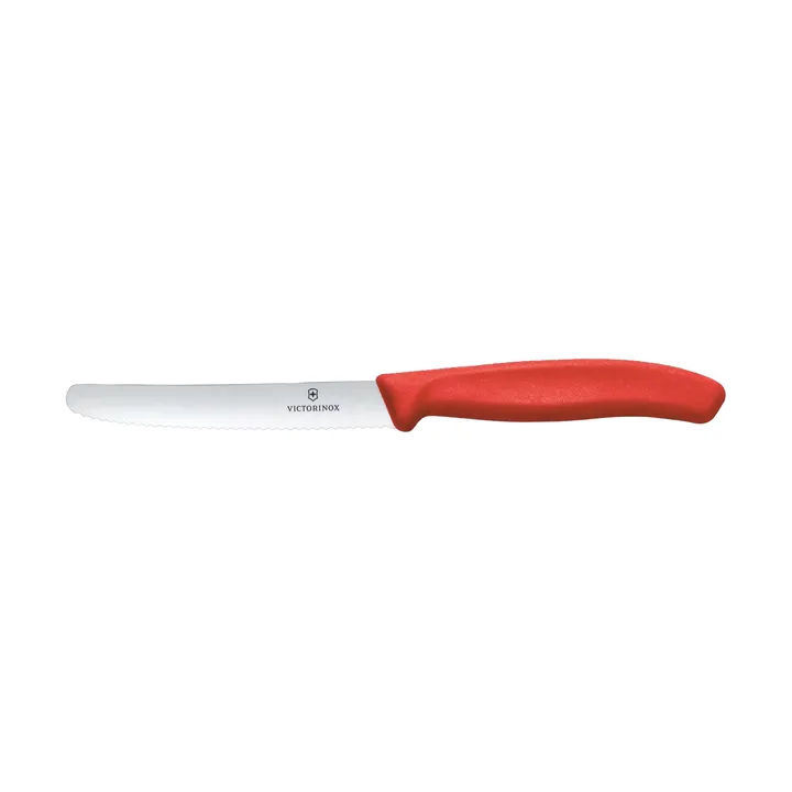 Swiss Classic serrated sausage/tomato knife 11 cm - Red - Victorinox