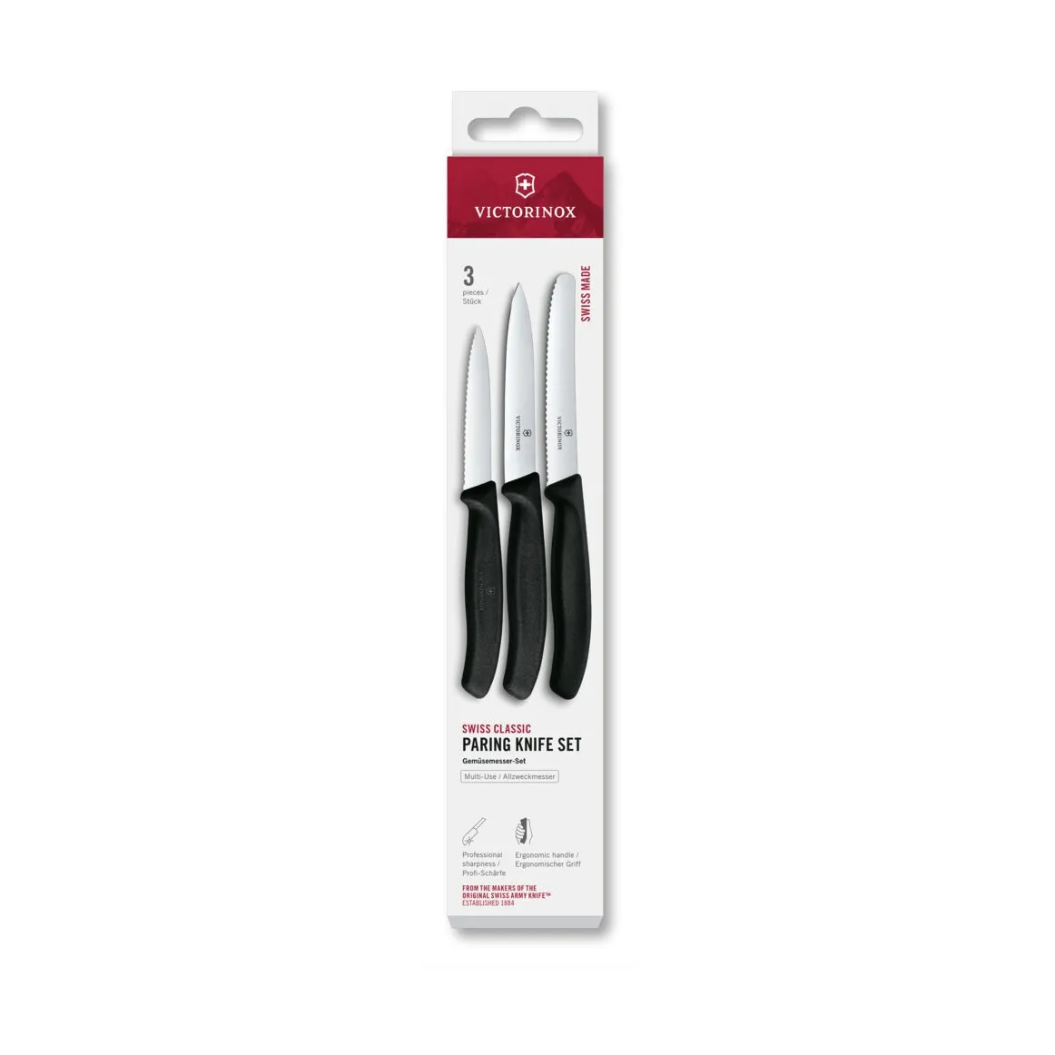 Victorinox Swiss Classic paring knife set, 3 pieces, Black Victorinox