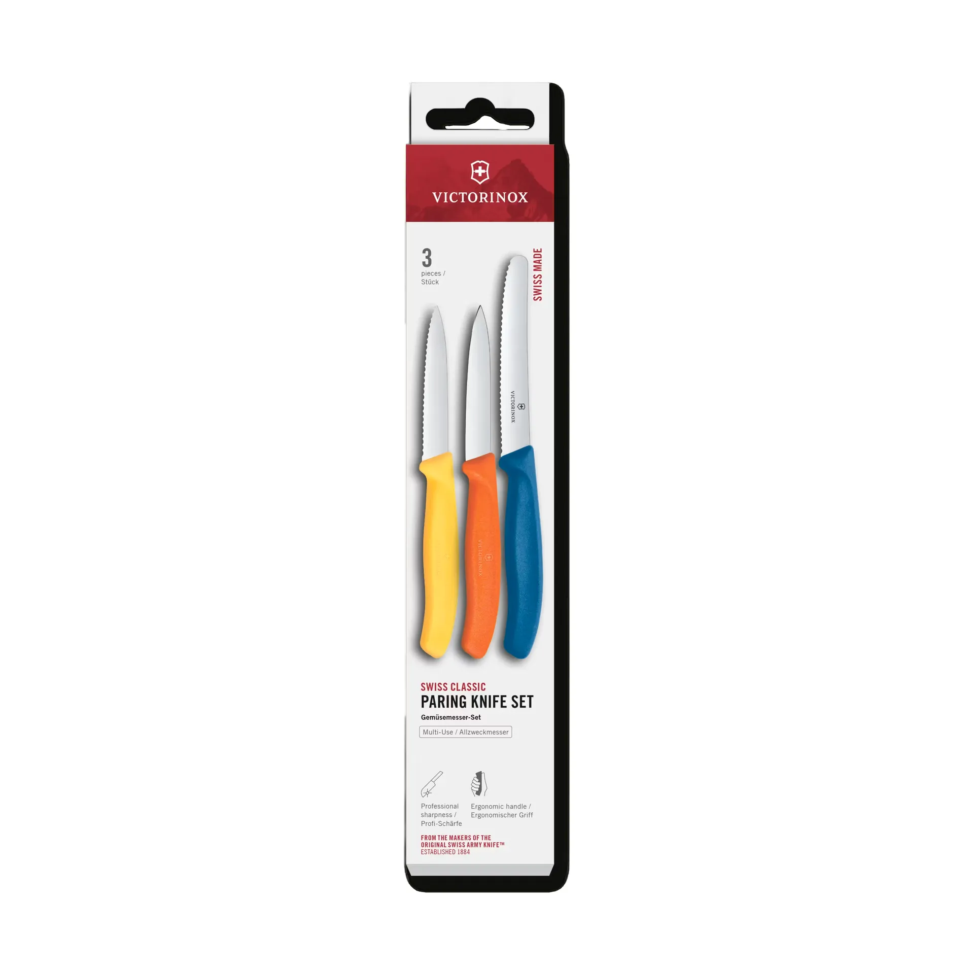 Victorinox Swiss Classic paring knife set, 3 pieces, Yellow-orange-blue Victorinox