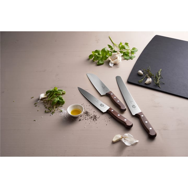 Wood santoku knife 17 cm, Stainless steel-maple Victorinox