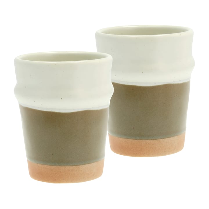 Evig mug 35 cl 2-pack, Brown-cream white Villa Collection