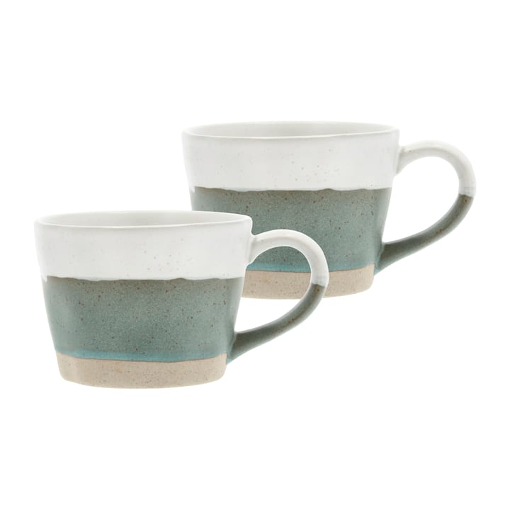 Evig mug with handle 30 cl 2-pack, Green-white Villa Collection