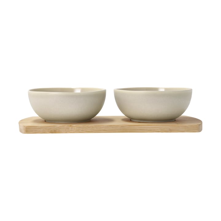 Shoku bamboo tray with 2 bowls - Beige - Villa Collection