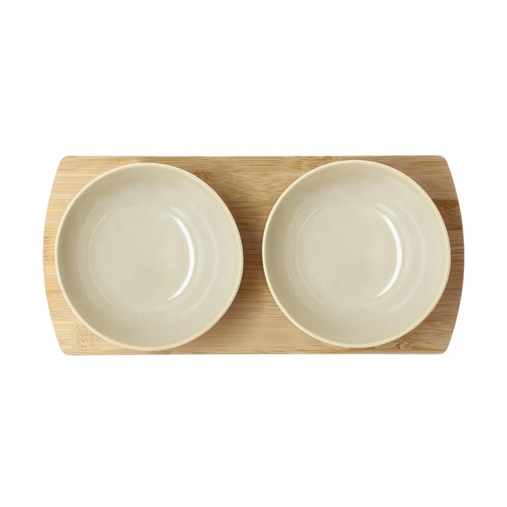 Shoku bamboo tray with 2 bowls, Beige Villa Collection