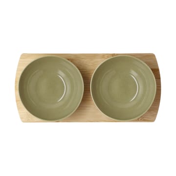 Shoku bamboo tray with 2 bowls - Pure Green - Villa Collection