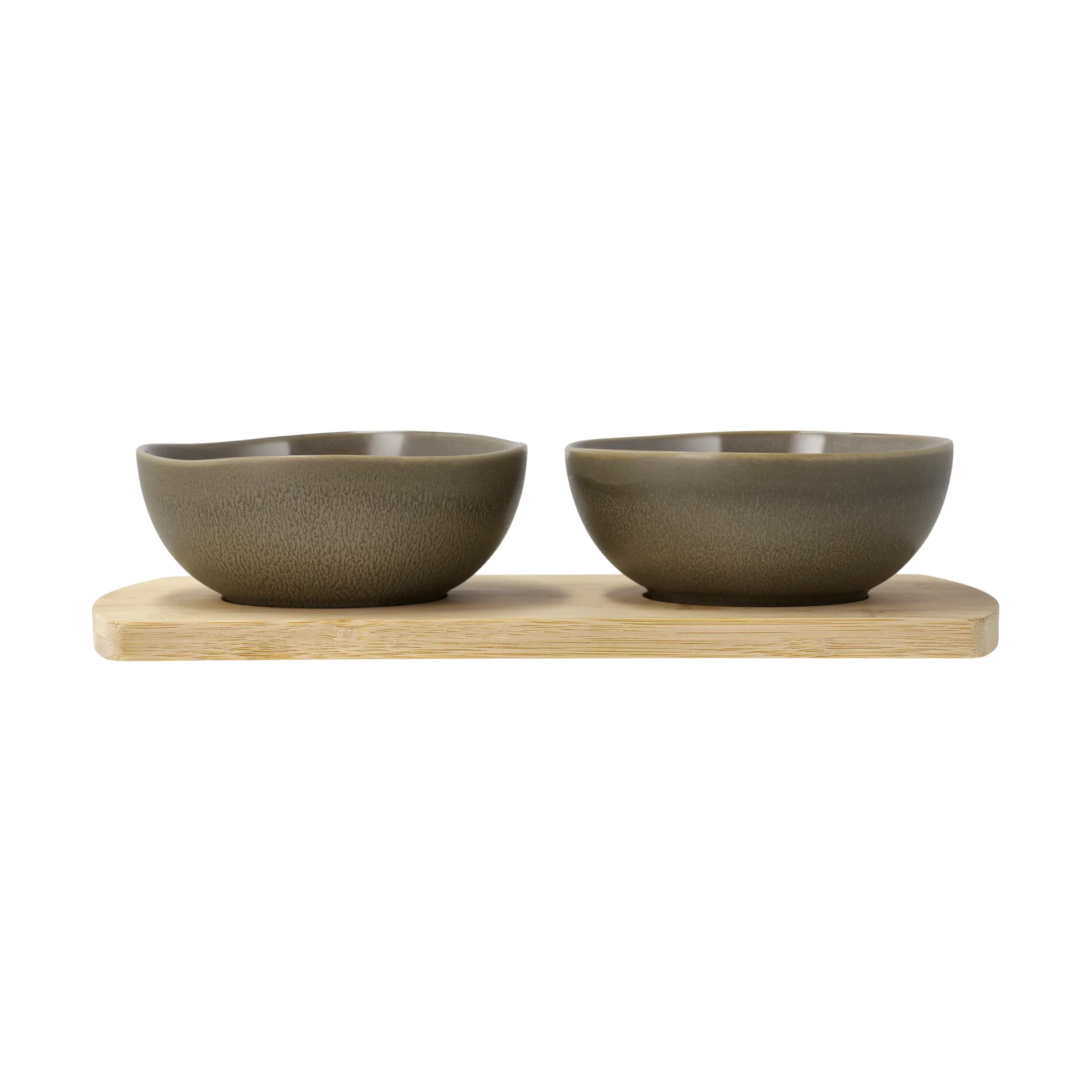Shoku bamboo tray with 2 bowls, Warm Brown Villa Collection