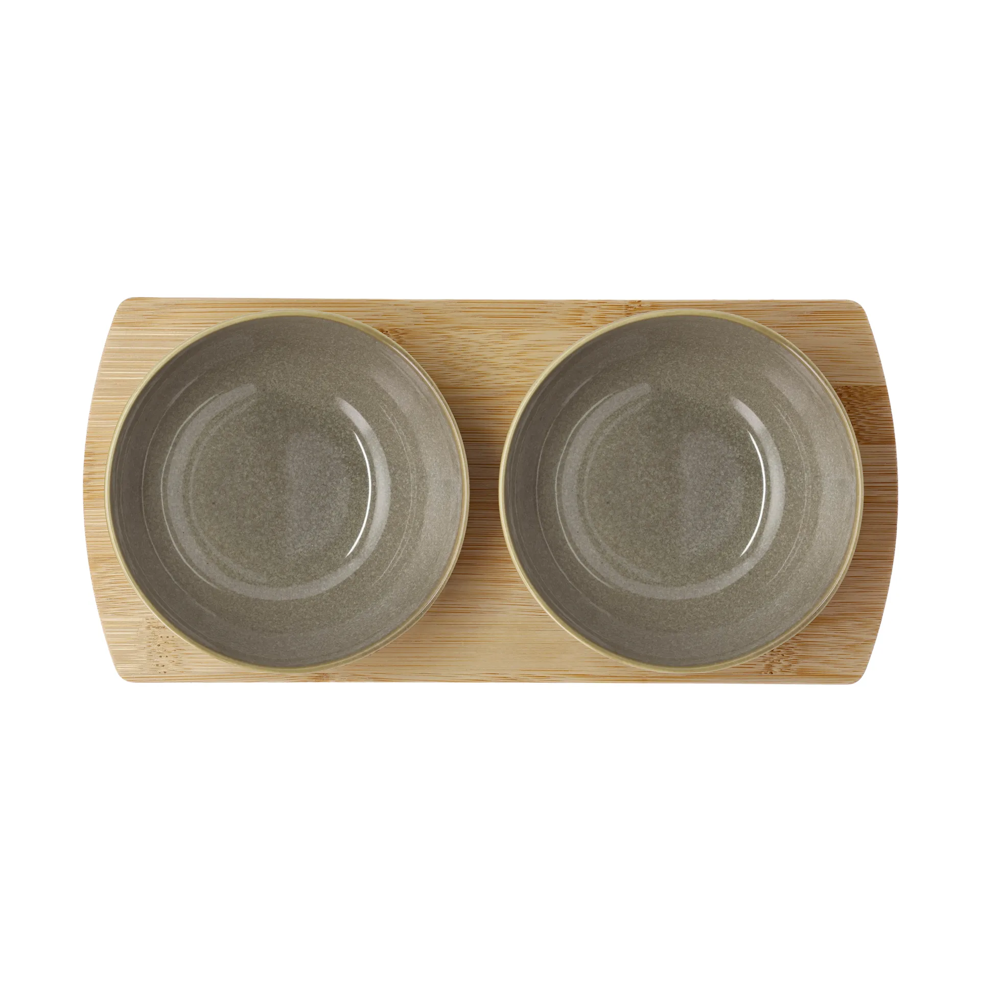 Shoku bamboo tray with 2 bowls, Warm Brown Villa Collection