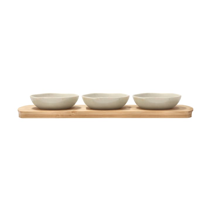 Shoku bamboo tray with 3 bowls - Beige - Villa Collection