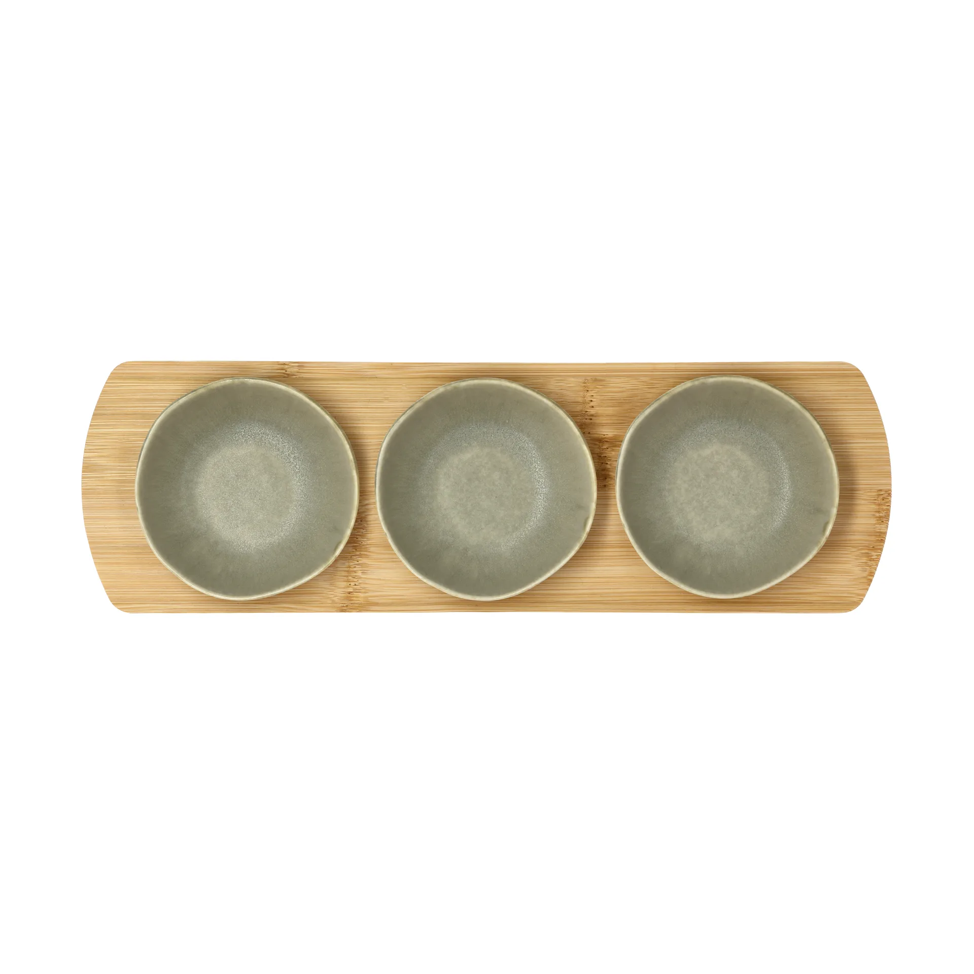 Shoku bamboo tray with 3 bowls, Pure Green Villa Collection