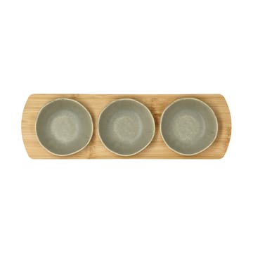Shoku bamboo tray with 3 bowls - Pure Green - Villa Collection