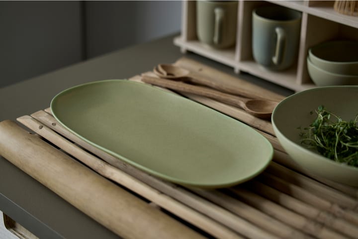 Shoku serving plate 18x34 cm, Pure Green Villa Collection