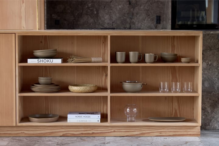 Shoku serving plate 18x34 cm, Warm Brown Villa Collection