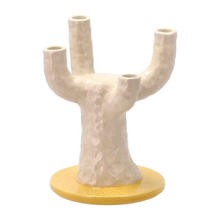 Styles candle sticks 19.5x25 cm, Yellow-white Villa Collection