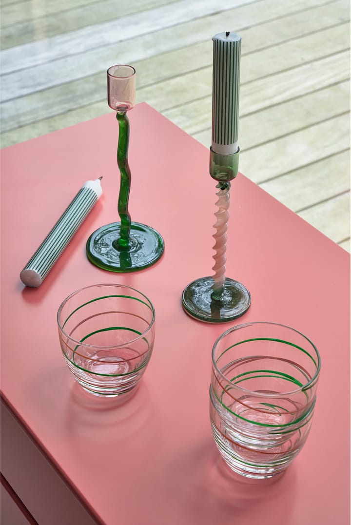 Styles candlestick 16,3 cm, Green-pink Villa Collection