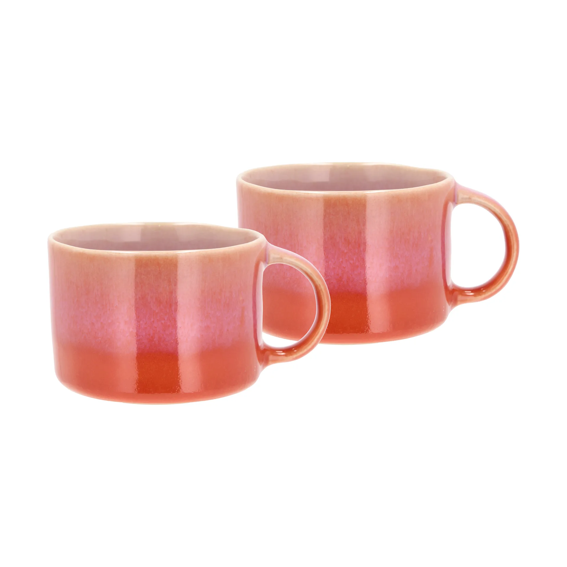 Styles mug with handle 16 cl 2-pack, Purple-orange Villa Collection