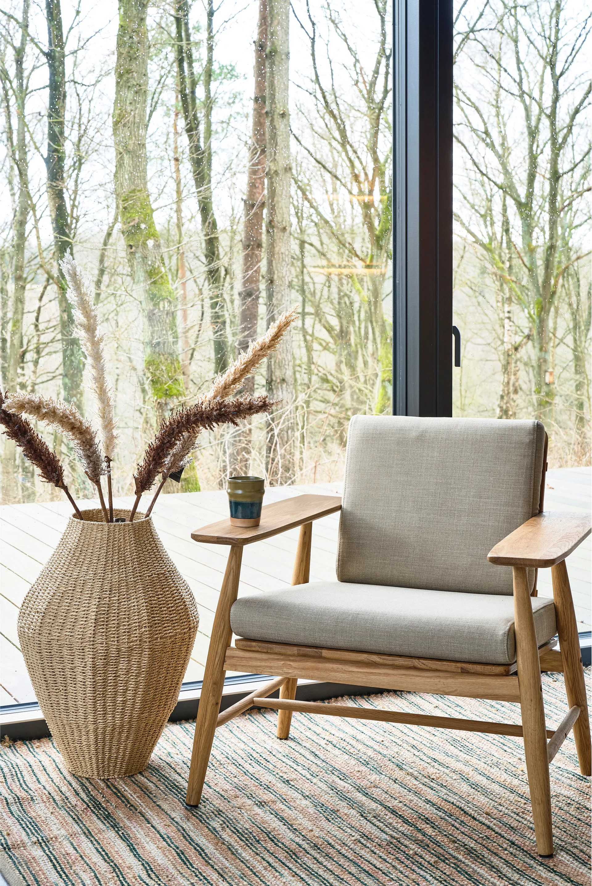 Vem rug, Green-nature-pink, 70x250 cm Villa Collection