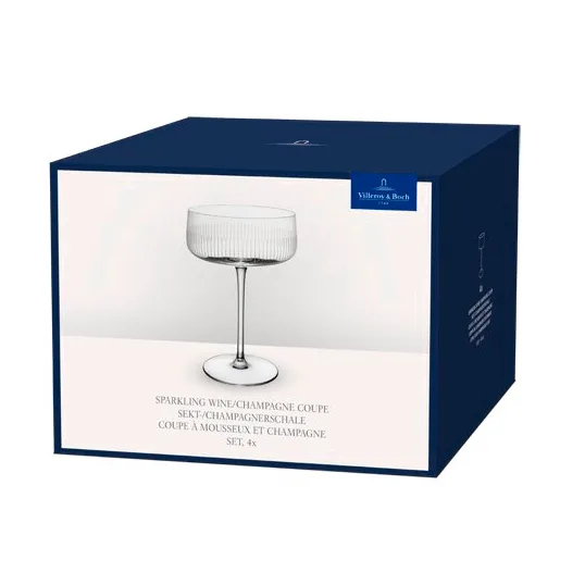 Afina champagne coupe glass, Transparent, 12 cl, 4-pack Villeroy & Boch