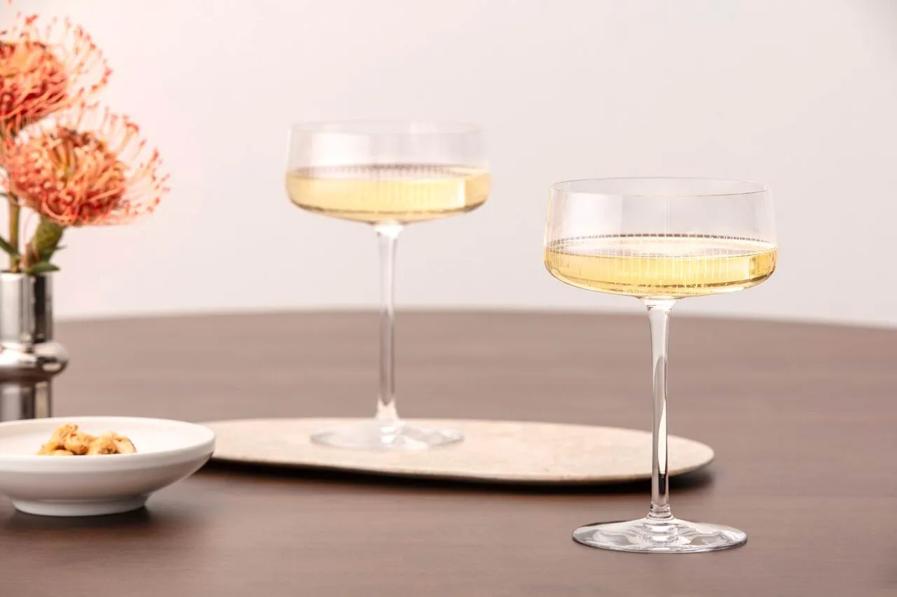 Afina champagne coupe glass, Transparent, 12 cl, 4-pack Villeroy & Boch