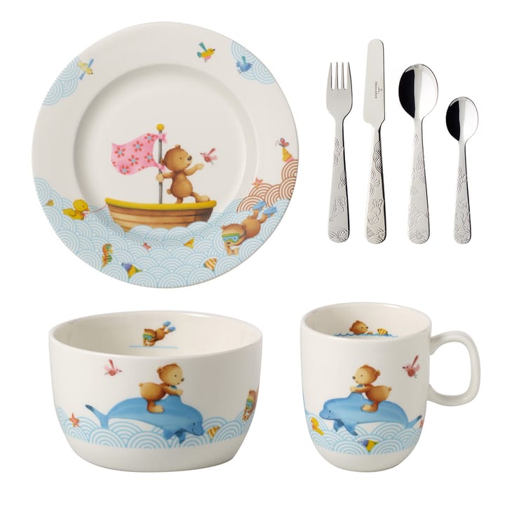 Happy as a Bear children's dinnerware and cutlery, 7 pieces Villeroy & Boch