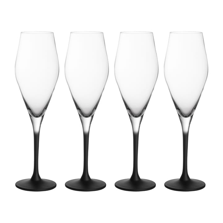 Manufacture Rock champagne glass 26 cl 4-pack - Clear-black - Villeroy & Boch