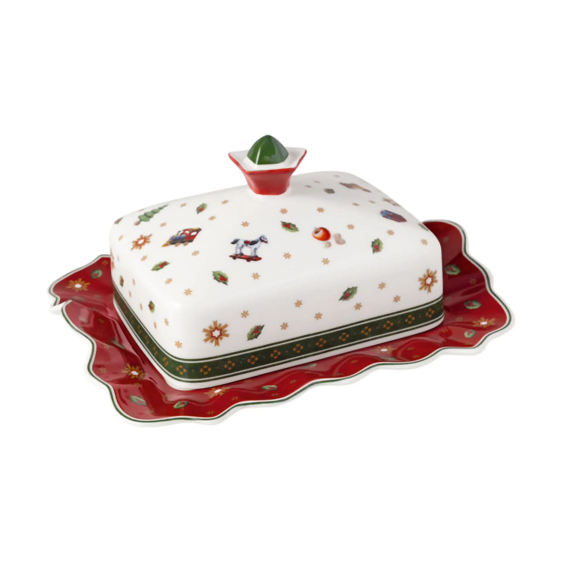 Toy's Delight butter dish 16x19 cm, White-red Villeroy & Boch