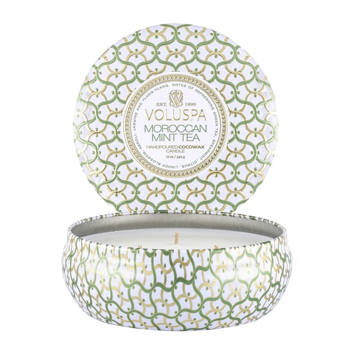 Maison Blanc 3-wick Tin scented 40 hours, Moroccan Mint Tea Voluspa