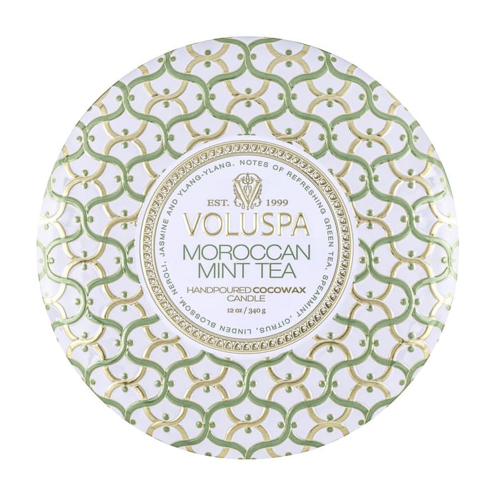 Maison Blanc 3-wick Tin scented 40 hours, Moroccan Mint Tea Voluspa