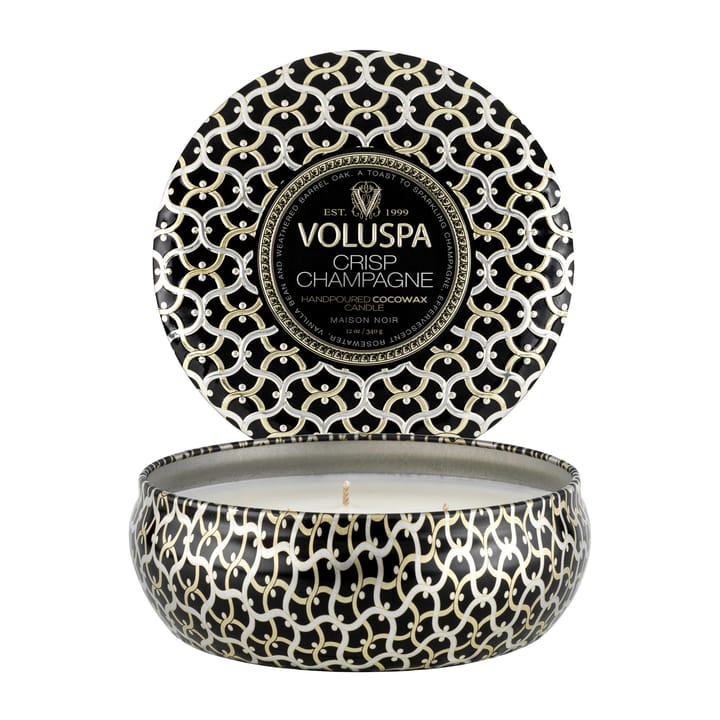 Maison Noir 3-wick Tin scented 40 hours, Crisp Champagne Voluspa