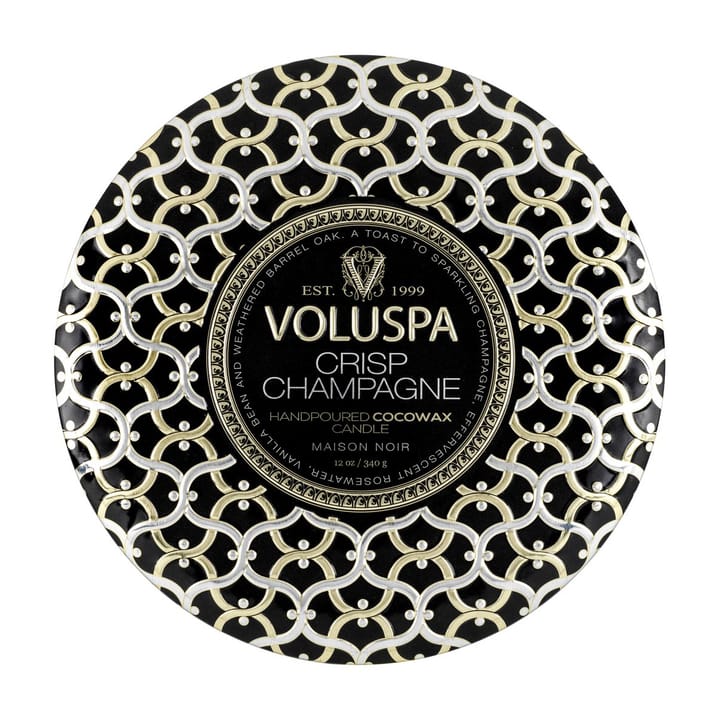 Maison Noir 3-wick Tin scented 40 hours, Crisp Champagne Voluspa