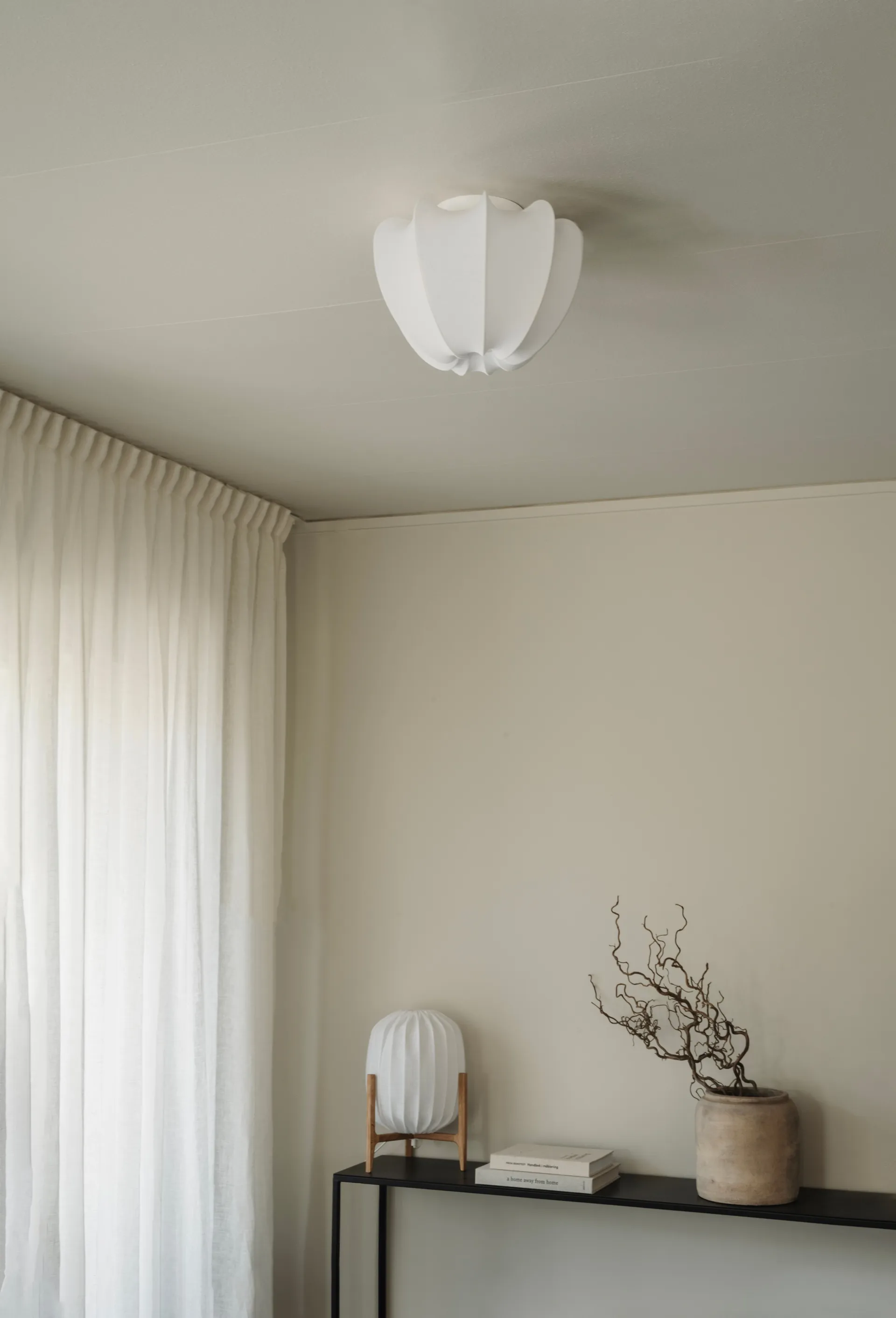 Anna ceiling light mini Ø30 cm, White cotton Watt & Veke