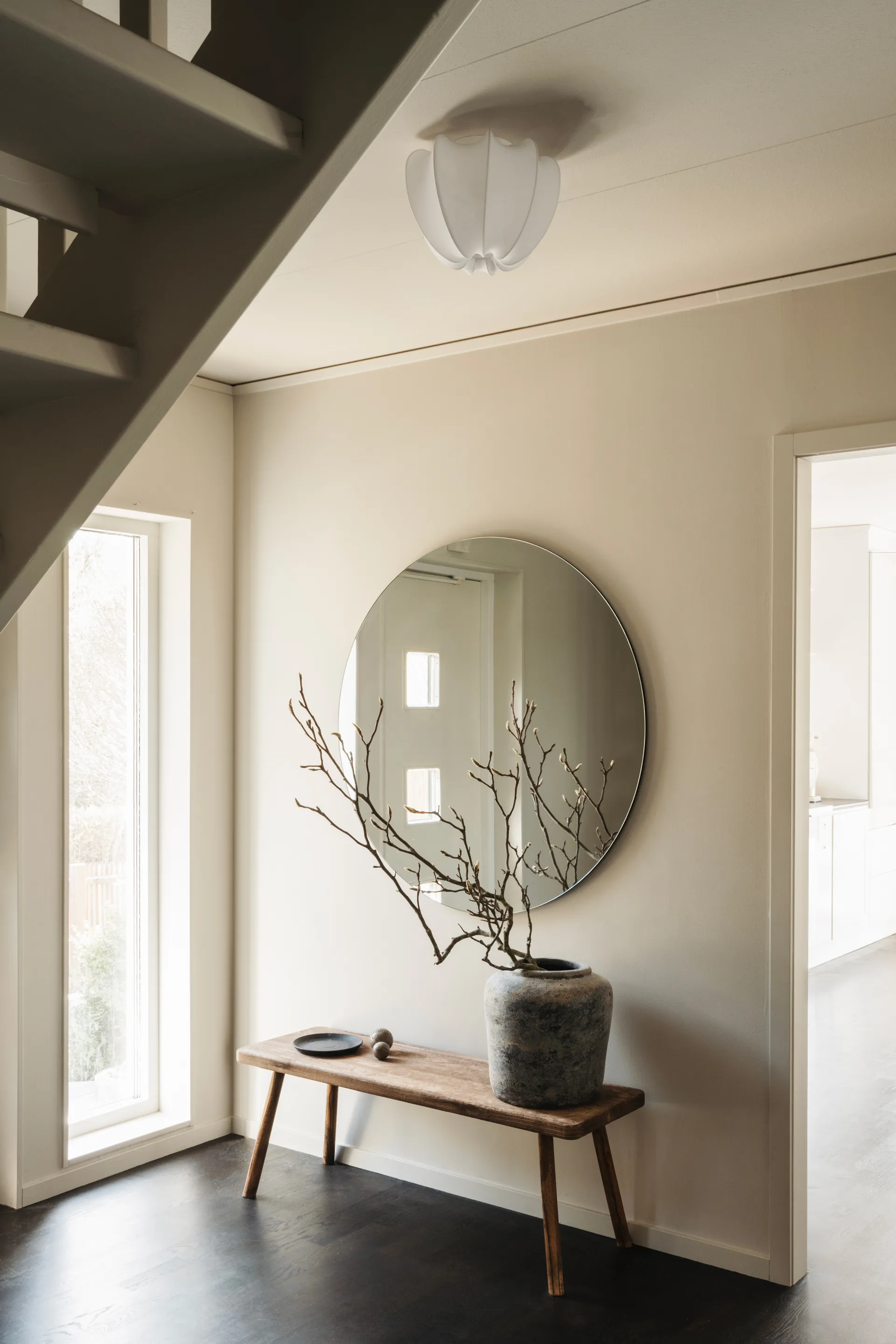 Anna ceiling light mini Ø30 cm, White cotton Watt & Veke