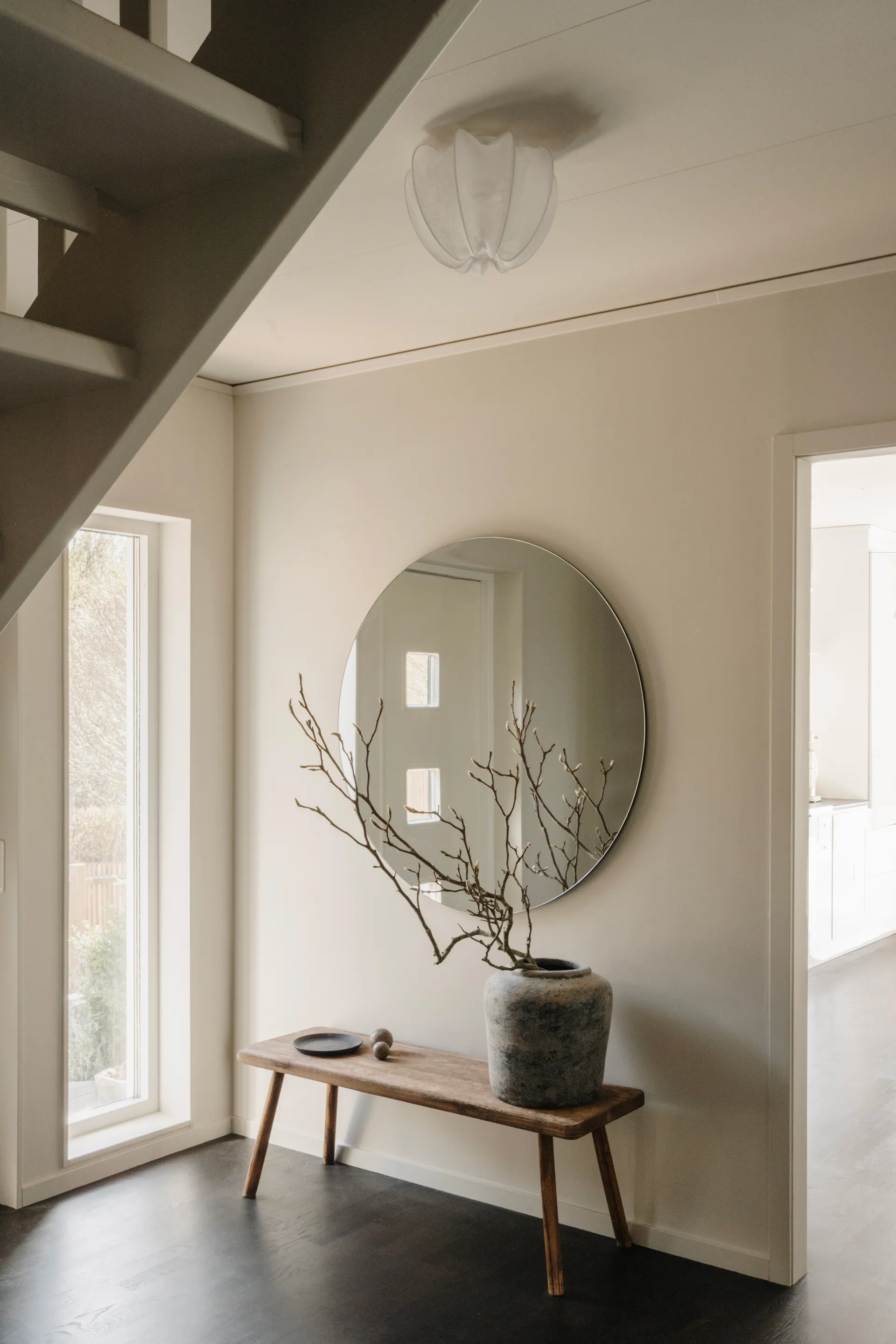 Anna ceiling light mini Ø30 cm, White linen Watt & Veke