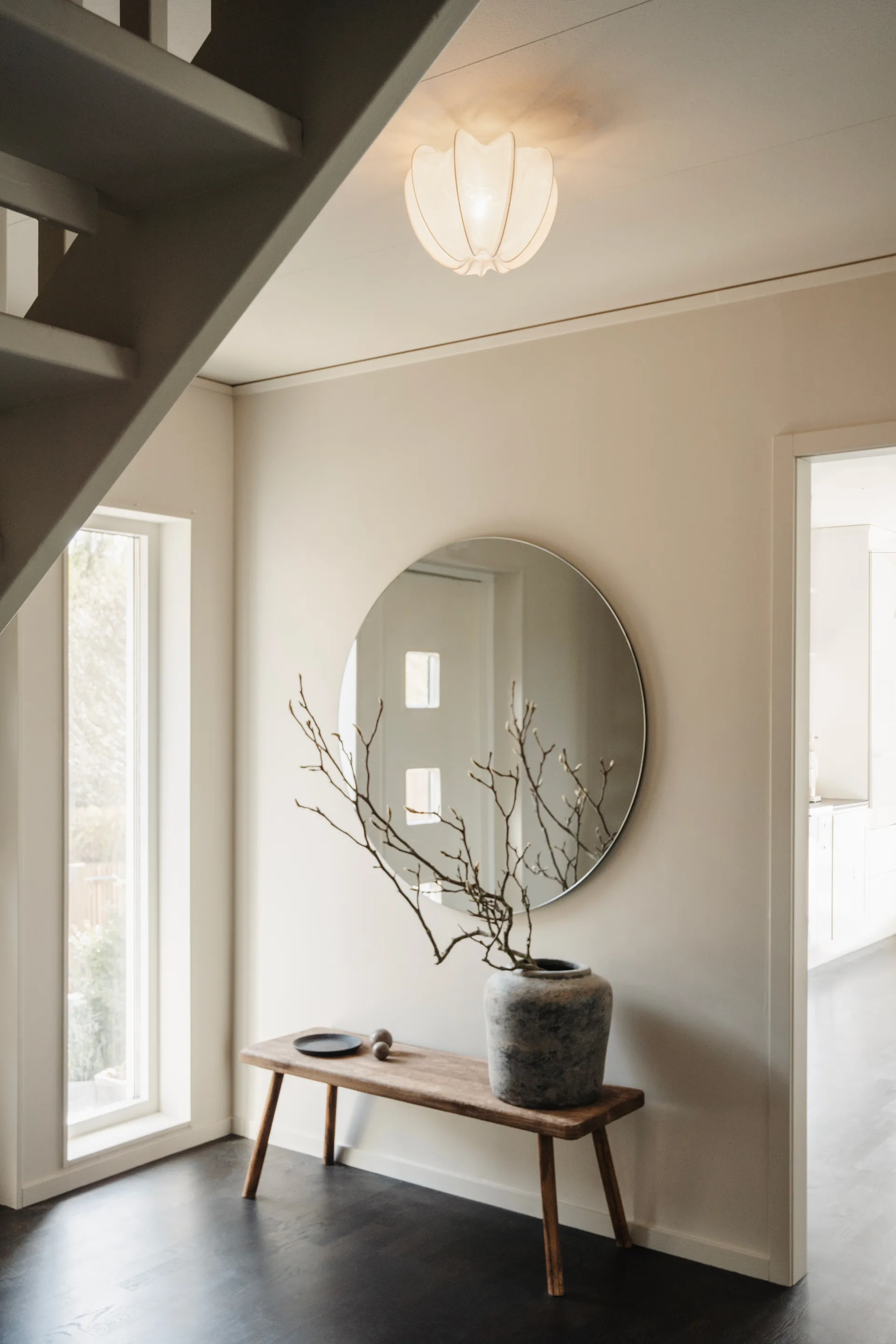 Anna ceiling light mini Ø30 cm, White linen Watt & Veke