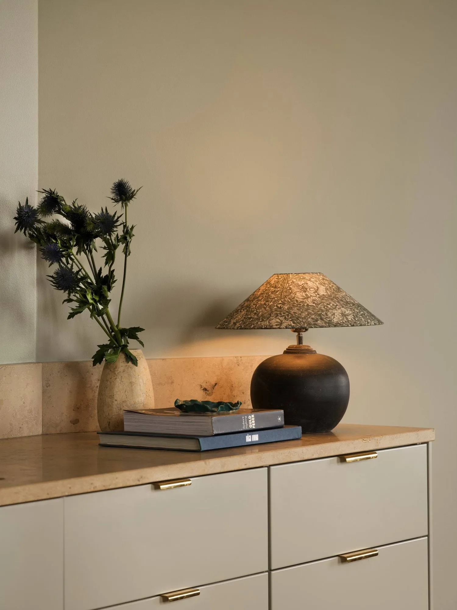 Flat shade lampshade, African marigold green, Ø36x10 cm Watt & Veke