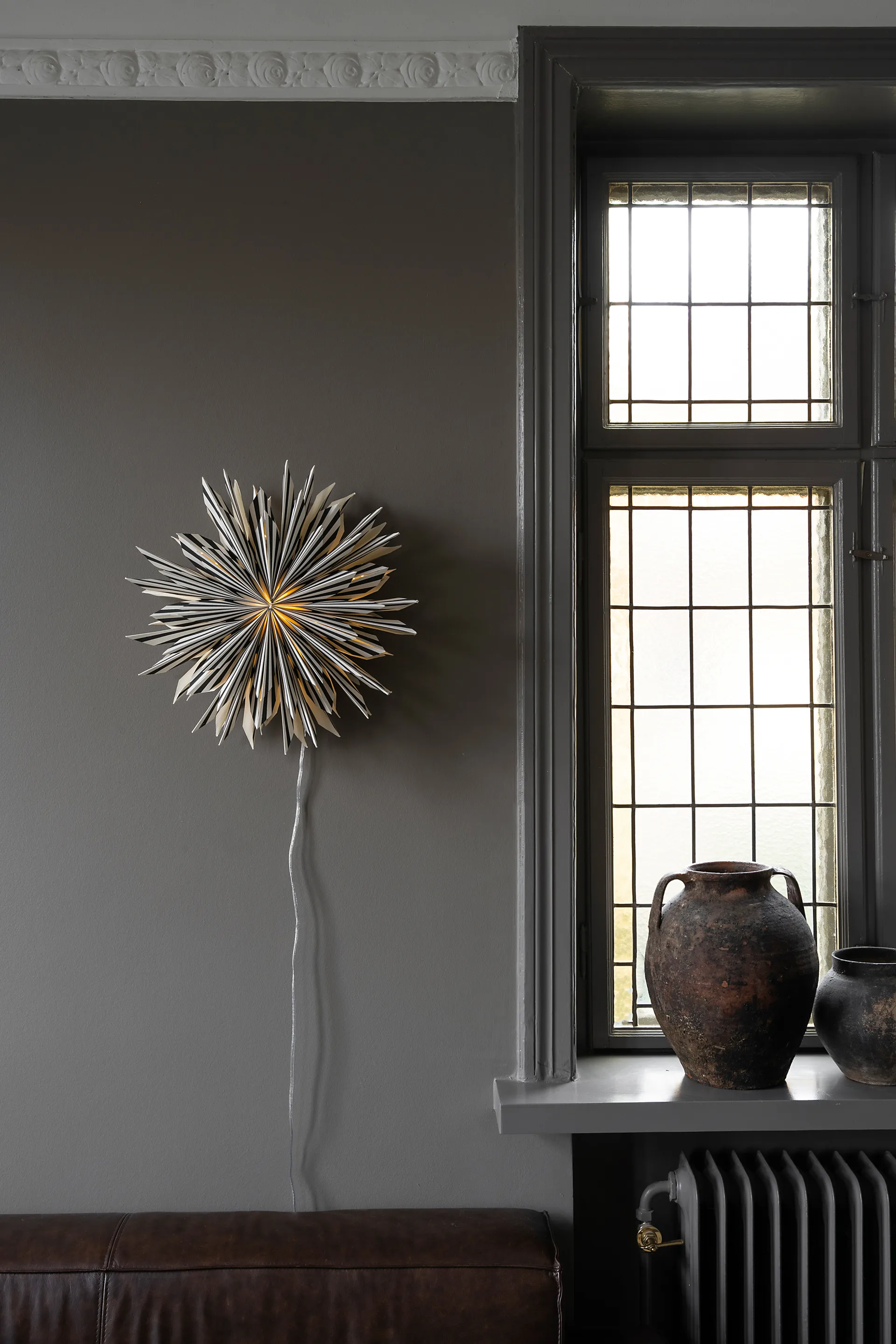 Leah advent star Ø50 cm, Black-white Watt & Veke