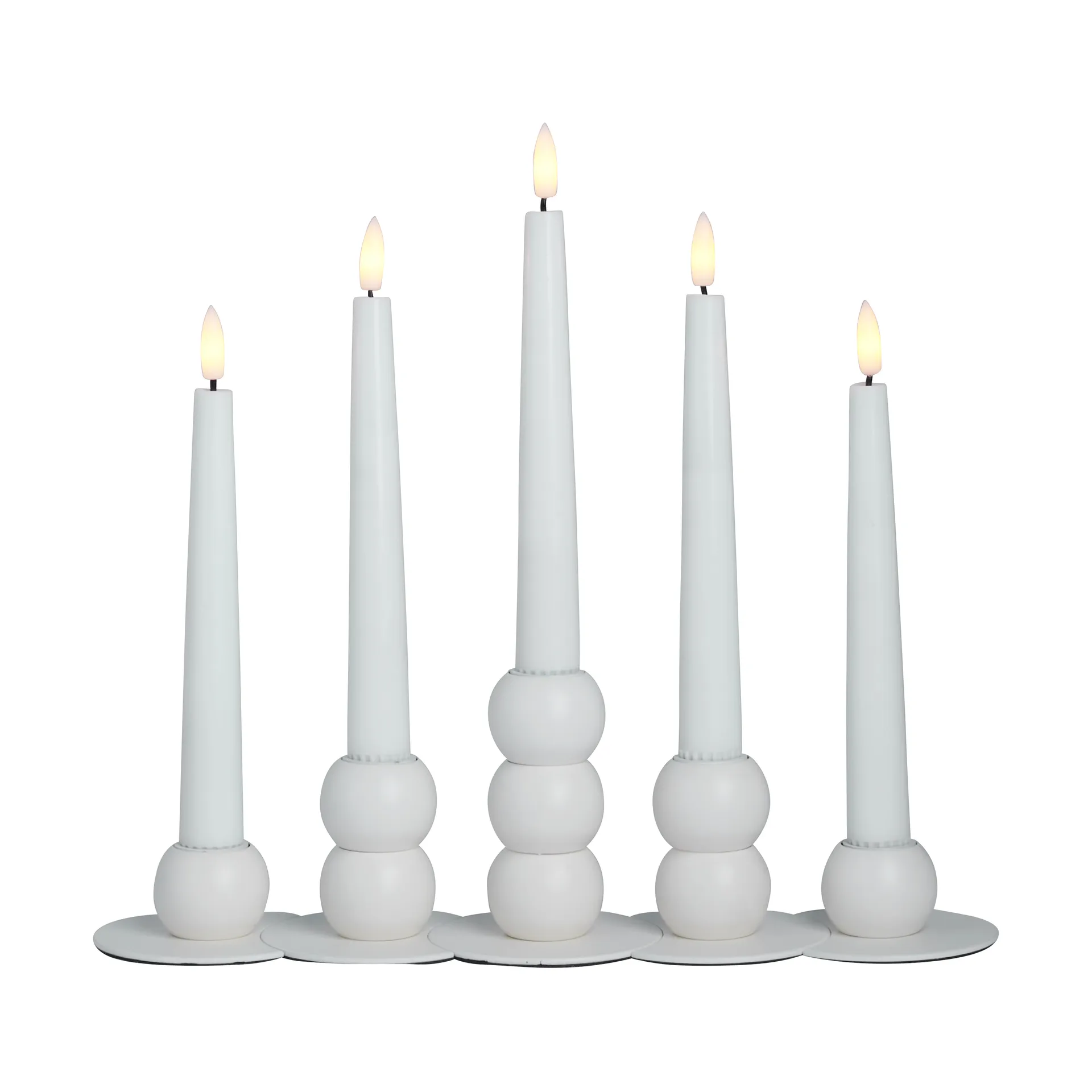 Lykke combinable candle sticks incl. 5 pcs LED-light, White Watt & Veke