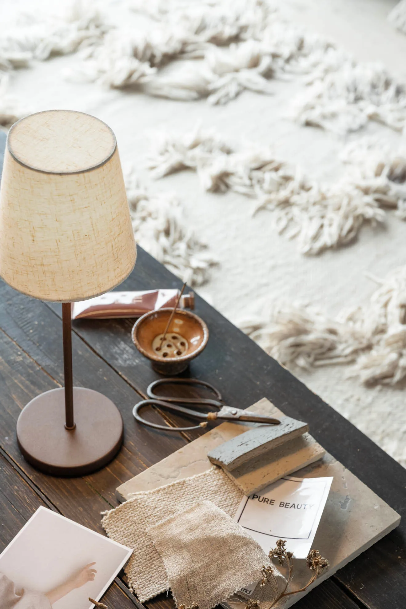 Tyra table lamp portable Ø14 cm, Coffee Watt & Veke