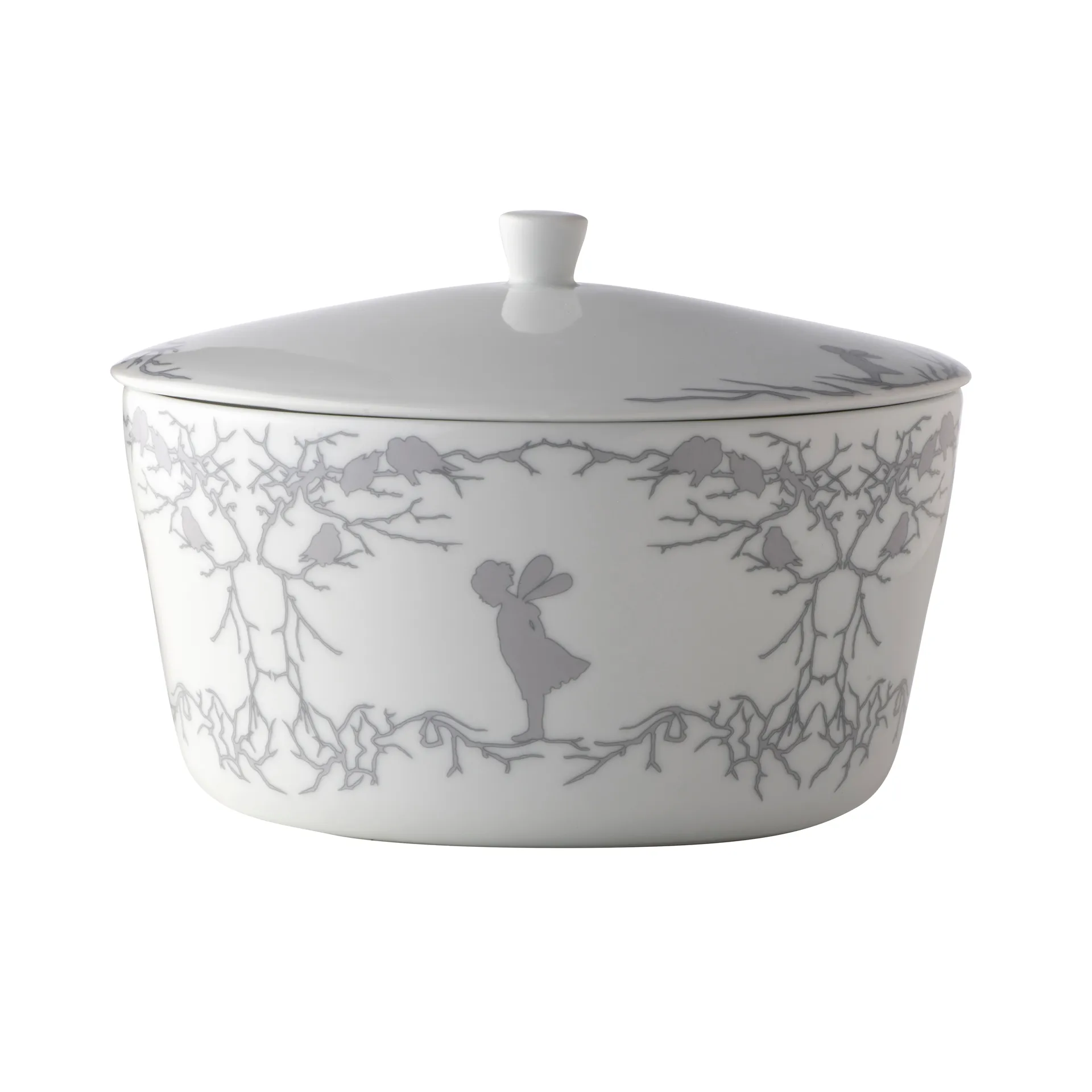 Alv serving terrin with lid, White-grey Wik & Walsøe