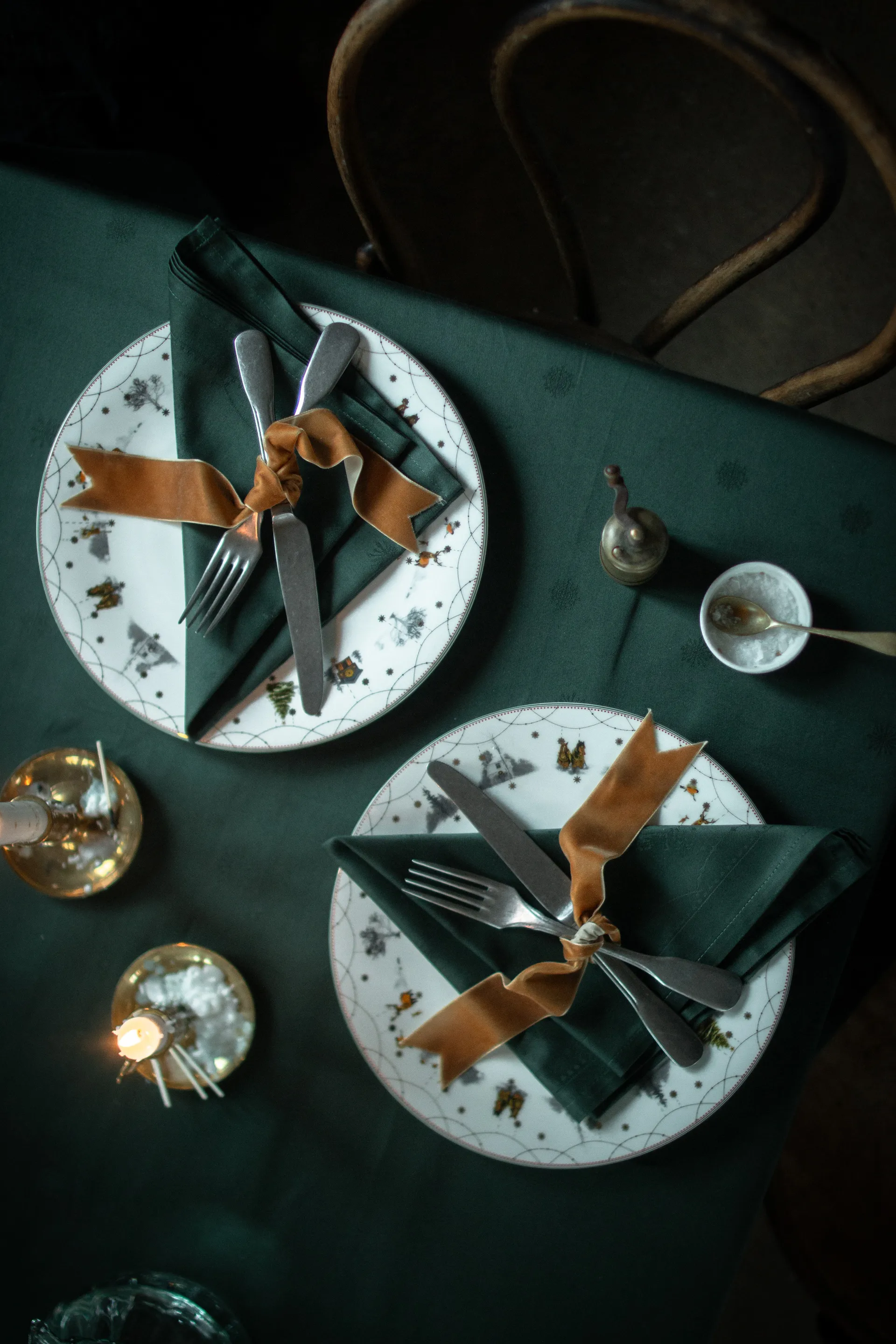 Christmas morning fabric napkin 45x45 cm 2-pack, White-green Wik & Walsøe