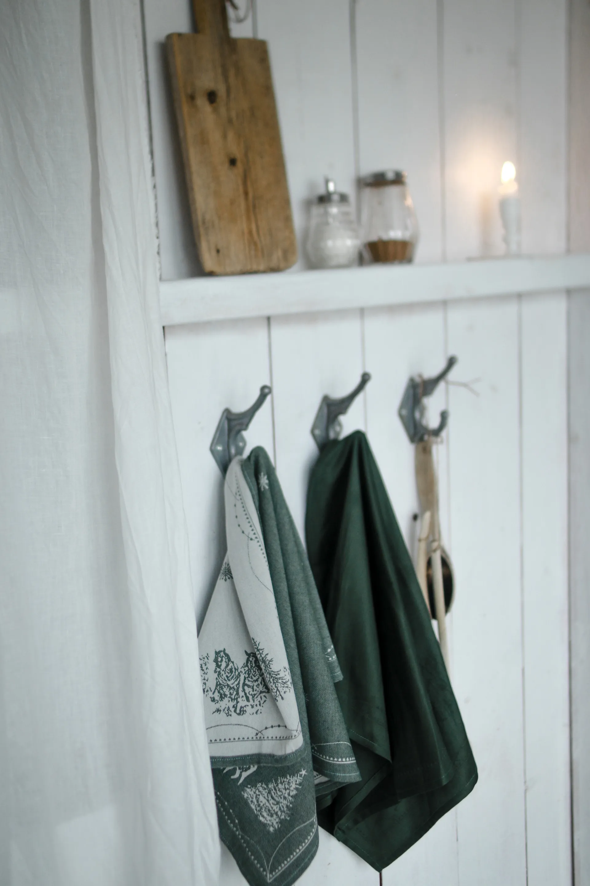 Christmas morning kitchen towel 50x70 cm, White-green Wik & Walsøe